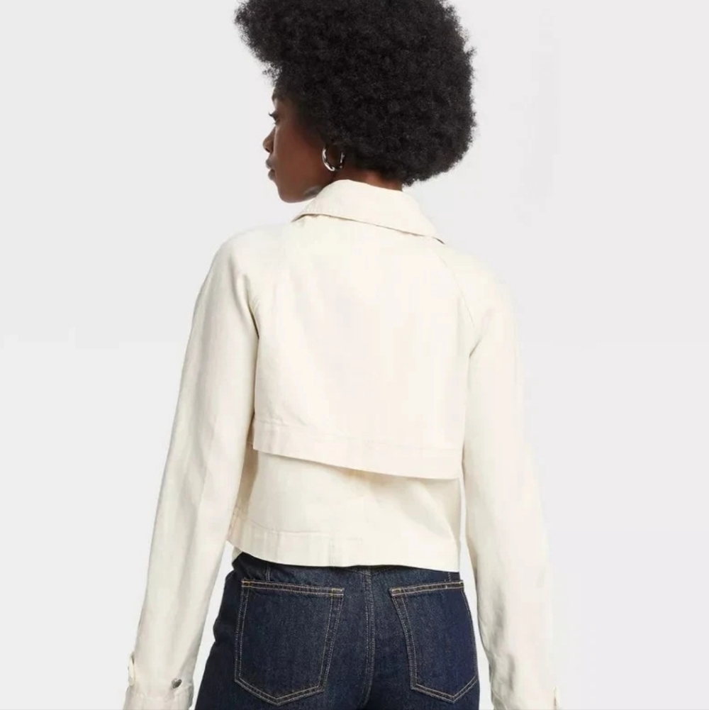 Universal Thread Off-White Double-Breasted Pea Co… - image 4